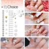 qiipii 2400pcs 3D Nail Art Kit Flower Nail Charms Resin Butterfly Bear Bow Charms White/Aurora Rose Golden Silver Metal Caviar Beads Half Pearls Rhinestones for Acrylic Nails Face Eyes Makeup Crafts view 2