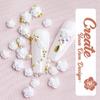 qiipii 2400pcs 3D Nail Art Kit Flower Nail Charms Resin Butterfly Bear Bow Charms White/Aurora Rose Golden Silver Metal Caviar Beads Half Pearls Rhinestones for Acrylic Nails Face Eyes Makeup Crafts view 4