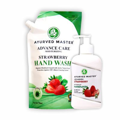 Advanced Skincare Moisturizing Liquid Strawberry Hand Wash Dispenser Bottle, Fights 100+ Illness Causing Germs