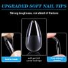 HIOTIOL Medium Almond Nail Tips, 552Pcs Soft Gel Full Cover Nail Tips for Soak off Nail Extensions, Half Matte Clear False Gel Nails for Salons and DIY Nail Art, 12 Sizes view 2