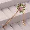 Hairpin Hair Clips,Hair Chopsticks for Women Hairpin Pick Fork Antique Chinese Chopstick pin,1pcs Handmade Enamel Rose Flowers Rhinestone Crystal Hair Sticks Pin Girls Chinese Style Hair Jewelry view 1