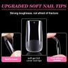 HIOTIOL Medium Square Nail Tips, 552pcs Gel Nail Tips Clear Press on Nails Pre-shape for Full Cover Square Nails French False Nails For Nail Extension Nail Art Home DIY 12 Sizes view 2