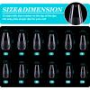 HIOTIOL Medium Coffin Nail Tips, 552pcs Pre-Shape Fake Nails Half Matte Full Cover Acrylic Gel Nail Tips Clear Medium Coffin Press On Nails Home DIY Extension 12 Sizes view 4