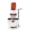 Men's Shaving Brush Set, 3 Pcs Grooming Set of Shaving Brush Stand and Bowl for Wet Shaving view 1