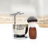 Men's Shaving Brush Set, 3 Pcs Grooming Set of Shaving Brush Stand and Bowl for Wet Shaving view 4