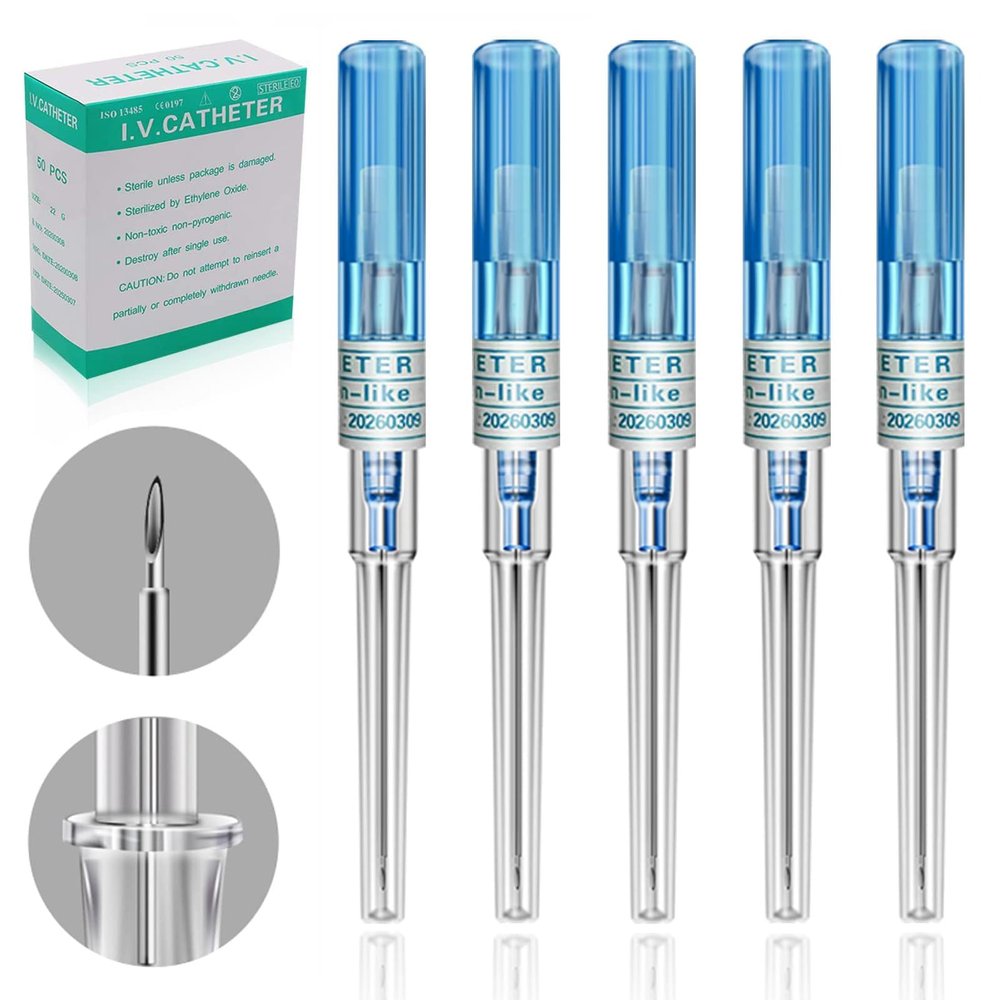 22G Catheter Piercing Needles - Lyuxzad 50Pcs IV Catheter Needles Ear Nose Piercing Needles Hollow Needles for Lip Tongue Cartilage Belly Piercing Kit Piercing Tool