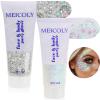 MEICOLY Clear White and Silver Body Glitter Set, Mermaid Face Glitter Gel, Singer Concerts Festival Rave Accessories, Chunky Sequins Glitter Paint for Women and Kids, Sparkling Makeup view 1