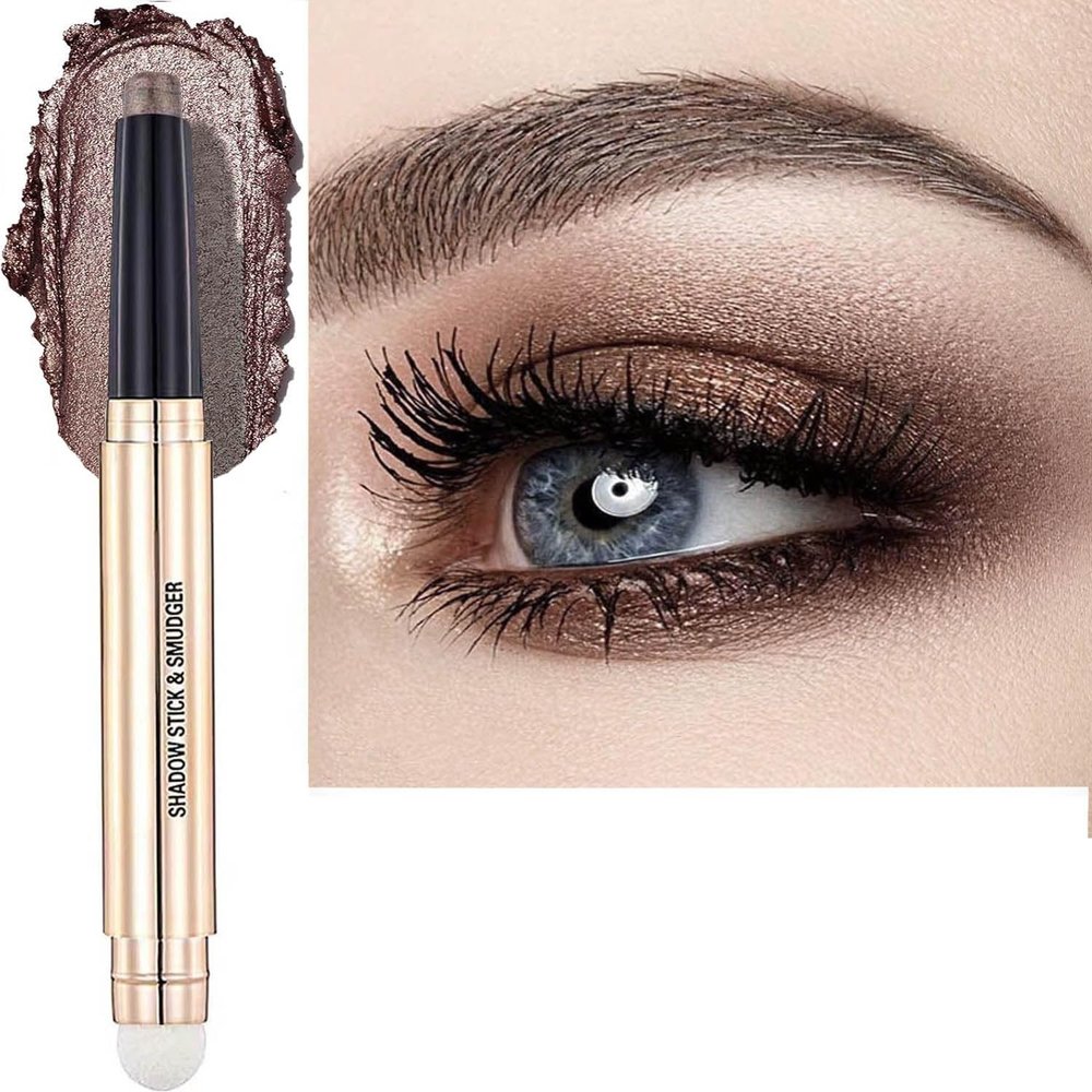 TWLBXMG Cocoa Brown Eyeshadow Stick Cream Shimmer Smooth Eyeshadow Pencil Hypoallergenic Natural Waterproof Long Lasting Eye Shadow Eyeliner PenCocoa Brown Shimmer # 07