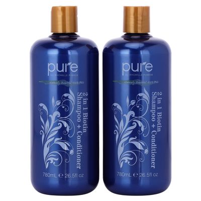 Biotin Volumizing and Stimulating Shampoo Set for Thicker, Healthier Hair - For All Hair Types, Sulfate-Free with Organic Ingredients, Twin Pack