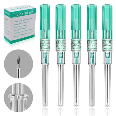 Lyuxzad Catheter Needles - 50Pcs Catheter Piercing Needles 18G IV Catheter Needles Ear Nose Piercing Needles Hollow Needles for Lip Tongue Navel Nipple Cartilage Belly Piercing Kit Piercing Tool