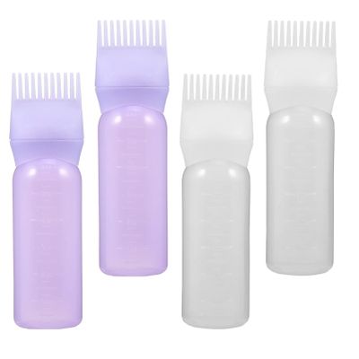 4pcs Hair Dye Applicator Bottle Comb for Scalp Washing