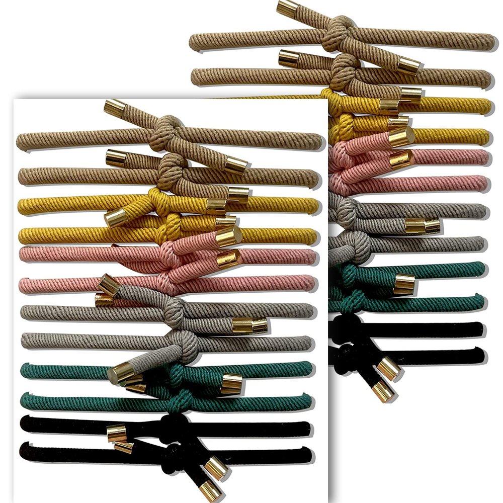 UDeBe Hair SlideProof Knot Hair Tie Bracelets Elastics 24 Pack