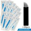 30Pcs Disposable Eyebrow Microblading Needles,Lip Tattooing Microblades Permanent Makeup Blades for Single Use Only (18needle) (Black) view 3