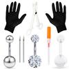 Goerhsjie Belly Button Navel Piercing Kit for Women Men 14G 14 Gauge Surgical Stainless Steel Bellybuttons Ring Percinging Kits Set view 1