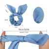 Ondder Hair Scrunchies - 15 Pcs Cute Bow Ribbon Elastic Hair Ties and Ponytail Holders in Blue for Women and Girls view 2