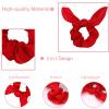 Ondder Hair Scrunchies Set - 15 Pcs Cute Bow Scrunchies, Elastic Hair Ties & Ponytail Holders for Women, Girls & Kids - Red view 3