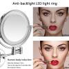 HUHJYUGE Wall Mounted Induction Makeup Mirror, Double Sided 1x/3x/5x/7x/10x Magnifying Bathroom Mirror, 360 Degree Rotation Retractable Folding Arm Shaving Mirror (Antique Copper Concealed 10X) view 3
