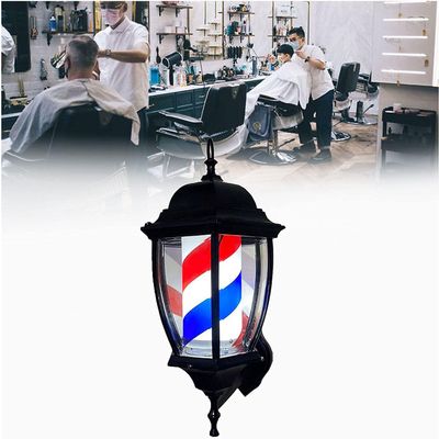 DNYSYSJ 19" Barber Pole Led Light - Retro Salon Barber Shop Sign Illuminating Rotating Strips IP44 Waterproof Wall Mount Save Energy
