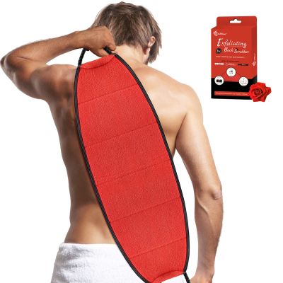 Evridwear Exfoliating Body Scrubber with Handles Back Washer Back Scrubber for Shower Bath Dry Skin Whole Body Deep Clean Men Women(Moderate)