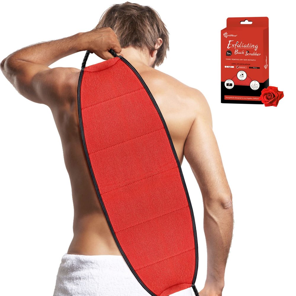 Evridwear Exfoliating Body Scrubber with Handles Back Washer Back Scrubber for Shower Bath Dry Skin Whole Body Deep Clean Men Women(Moderate)