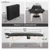 CAPHAUS Premium Memory Foam Massage Table, 84 Inch Foldable & Portable, Height Adjustable Spa Bed, Facial Cradle Salon Bed, Wooden Legs & Carry Case, 32 Inch Wide, Black view 2