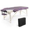 CAPHAUS Premium Memory Foam Massage Table, 84 Inch Foldable & Portable, Height Adjustable Spa Bed, Facial Cradle Salon Bed, Wooden Legs & Carry Case, 32 Inch Wide, Purple view 1