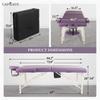 CAPHAUS Premium Memory Foam Massage Table, 84 Inch Foldable & Portable, Height Adjustable Spa Bed, Facial Cradle Salon Bed, Wooden Legs & Carry Case, 32 Inch Wide, Purple view 2