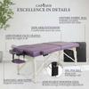 CAPHAUS Premium Memory Foam Massage Table, 84 Inch Foldable & Portable, Height Adjustable Spa Bed, Facial Cradle Salon Bed, Wooden Legs & Carry Case, 32 Inch Wide, Purple view 4
