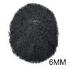 Afro Curl Toupee for Black Men Full French Lace Mens Toupee Kinky Curly Human Hair Units Bleached Knot Natural Hairline Hair Pieces for Black Men8x101# JET BLACK-6mm wave view 4