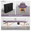 CAPHAUS Premium Memory Foam Massage Table, 84 Inch Foldable & Portable, Height Adjustable Spa Bed, Facial Cradle Salon Bed, Wooden Legs & Carry Case, 28 Inch Wide, Purple view 2