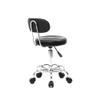 Round Salon Swivel Stool, Heafront Height Adjustable Swivel Bar Stool with Comfort Back & 5 Heavy Duty Casters for Modern Bar, Salon, Home & Office?Black? view 1