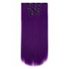 HSPJHTM Purple Hair Extensions Straight Clip in Hair Extension for Women Halloween hair extention 22" Synthetic 5PCS Natural Thick Hair Pieces Full Head view 1