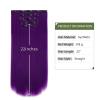 HSPJHTM Purple Hair Extensions Straight Clip in Hair Extension for Women Halloween hair extention 22" Synthetic 5PCS Natural Thick Hair Pieces Full Head view 2