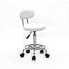 Heafront Round Salon Swivel Stool, Height Adjustable Swivel Bar Stool with Comfort Back & 5 Heavy Duty Casters for Modern Bar, Salon, Home & Office(White) view 1