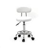 Heafront Round Salon Swivel Stool, Height Adjustable Swivel Bar Stool with Comfort Back & 5 Heavy Duty Casters for Modern Bar, Salon, Home & Office(White) view 4