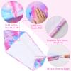 Basumee Microfiber Hair Towel Wrap for Kids 2 Pack Rapid Drying Hair Towel with Button Hair Turbans for Wet Hair Wraps Head Towel Wrap for Women and Girls, Rainbow Unicorn view 4