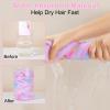Basumee Microfiber Hair Towel Wrap for Kids 2 Pack Rapid Drying Hair Towel with Button Hair Turbans for Wet Hair Wraps Head Towel Wrap for Women and Girls, Dark Unicorn view 2