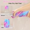 Basumee Microfiber Hair Towel Wrap for Kids 2 Pack Rapid Drying Hair Towel with Button Hair Turbans for Wet Hair Wraps Head Towel Wrap for Women and Girls, Colorful Unicorn view 2