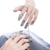 5Pcs Finger Tip Rings for Women, Adjustable Opening Nail Art Charms Accessories, Claw Rings, Irregular Fingertip Armor Ring Punk Jewelry Set view 4