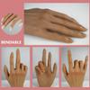 Silicone Practice Hands for Acrylic Nails Manicure Hand with Stand Bracket Nail Hand Practice Flexible Fake Mannequin Hands for Nails Art Training Tool (New 4#-Right Hand) view 3
