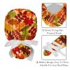 2 Pcs Nurse Scrub Caps Women Long Hair, Thanksgiving Maple Leaves Adjustable Working Cap with Button and Sweatband view 4
