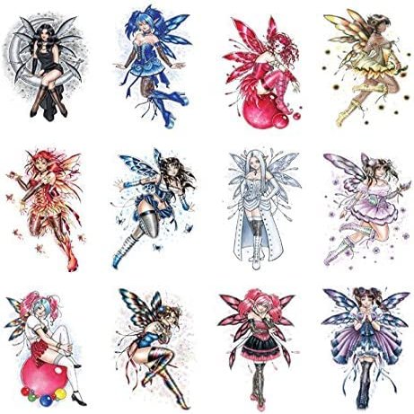 Glitter Fairies Fun Temporary Tattoos - Set of 15