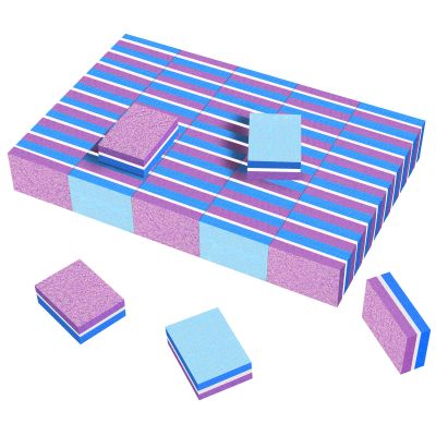 CGBE Buffing Block, Double-Sided Nail Buffing Block, Colorful Sponge Nail Polish Sanding Buffer Strips Nail File Blocks Manicure Tools (Blue-Purple)
