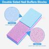 CGBE Buffing Block, Double-Sided Nail Buffing Block, Colorful Sponge Nail Polish Sanding Buffer Strips Nail File Blocks Manicure Tools (Blue-Purple) view 2