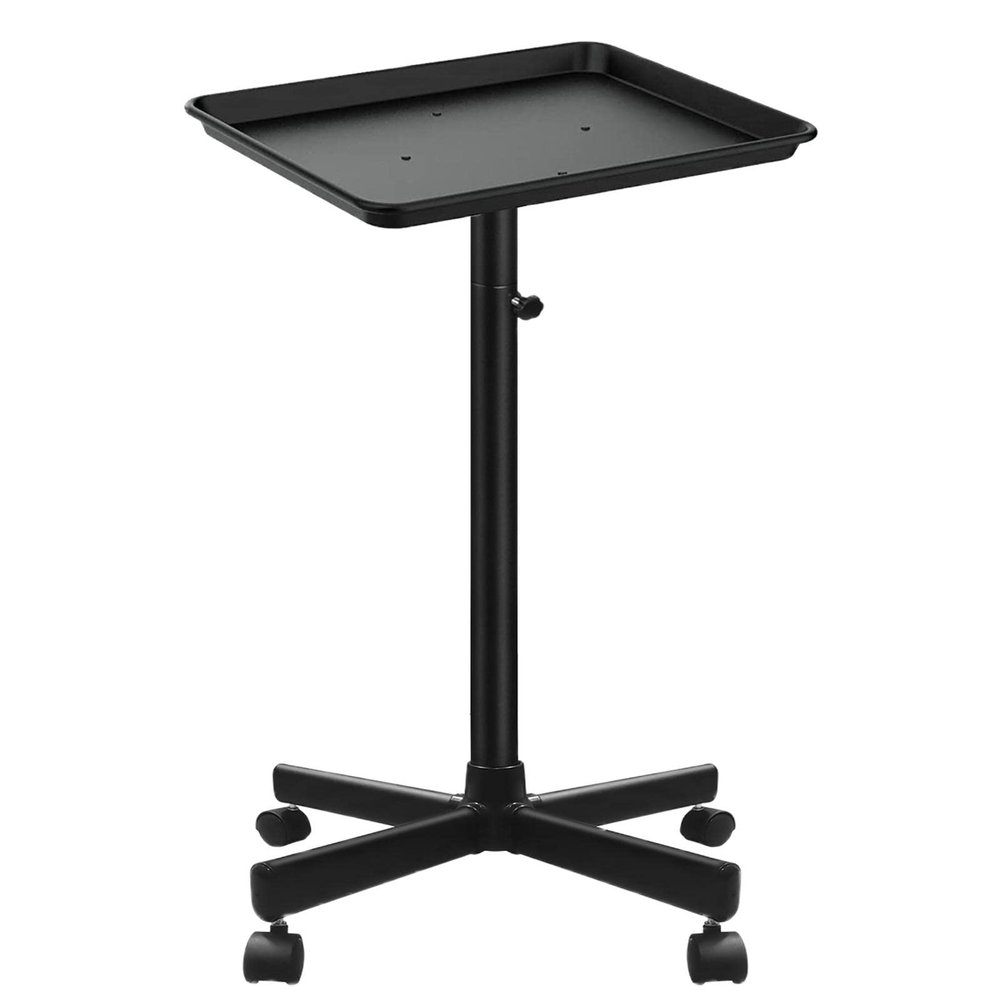 Salon Tray on Wheels, Metal Feet Salon Tray Cart, Salon Rolling Tray with Adjustable Height, Dentist Tray, Tattoo Tray for Salon and SPA Use