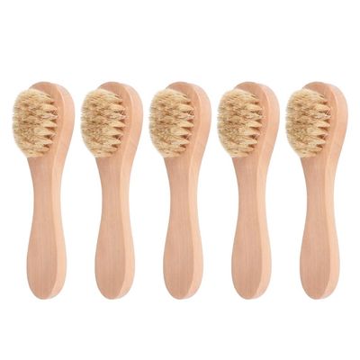 Exfoliating Brush 5pcs Manual Facial Cleansing Brush Skin Care Face Exfoliating Brush Wooden Face Scrubber Tool for Deep Cleaning Gentle Exfoliating Face Brush