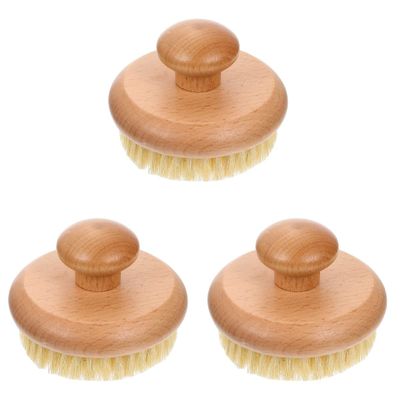 minkissy 3pcs Luxury Bath Skin Brush Exfoliating Body Brush Comfortable Grip for Hotel Home Dormitory Use