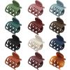 AWAYTR Small Claw Clips for Thin Hair, 1.6 " Matte Cute Hair Clips for Women, Double Row Teeth Jaw Clips for Hair, 12 Pcs Hair Clamps for Girls view 1