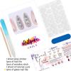 Artquee 24pcs Luxury 3D Press on Nails Long Ballerina Acrylic Fake Nail Art Glossy Coffin False Tips Manicure Stick for Women Decoration (French White Ombre -2) view 3