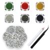 Rhinestones,3150pcs Nail Gems Face Gems Eye Gems makeup,Clear Diamonds for Nails with Wax Pencil for Rhinestones+6 Bottles Micro Pixie Crystals for Nails Caviar Beads Nail jewels Rhinestones,HINABTRU view 1